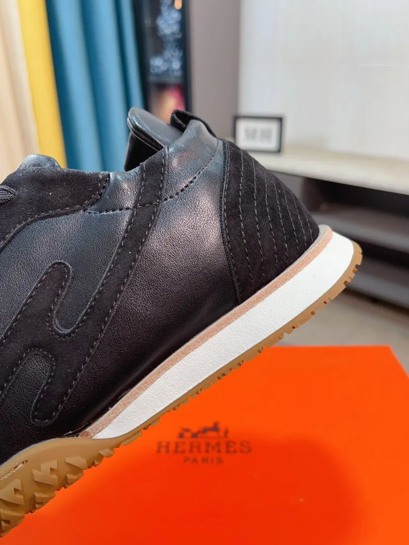 Men's shoes 💰480🌸🌸[HERMES] Hermès sneakers, the upper is made of calfskin and suede, imported materials, full of texture, the lightweight sole is decorated with contrasting patterns, creating a versatile fashion style. Size: 38-44, 45 customized